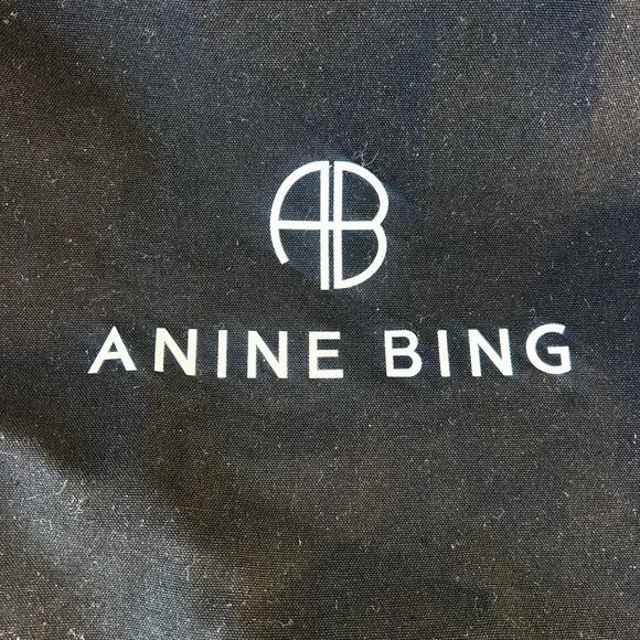 Anine Bing Cotton Tote Black AB Logo Bag Purse Shopping Reusable Market Cloth - Picture 5 of 6